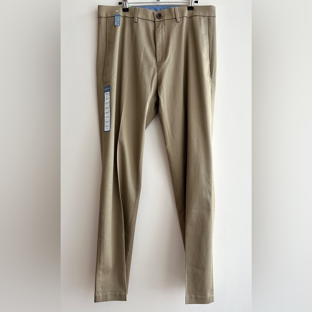 Haggar Clothing Premium No Iron Khaki, Flat Front Straight Fit, 34W x 34L